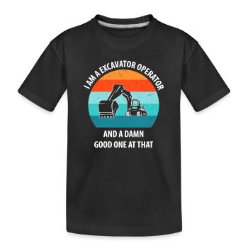 Excavatrice Excavatrice Conducteur Excavatrice Camion - T-shirt bio Premium Enfant - noir - Devant