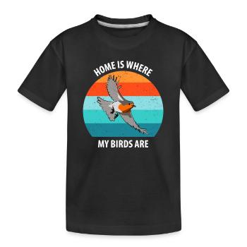 Observation des oiseaux Observation des oiseaux Observation des oiseaux - T-shirt bio Premium Enfant - noir - Devant