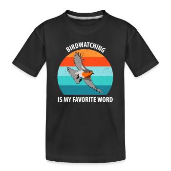 Observation des oiseaux Observation des oiseaux Observation des oiseaux - T-shirt bio Premium Enfant - noir - Devant
