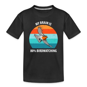 Vogelbeobachtung Vögel Beobachten Birding Vogel - Kinder Premium Bio T-Shirt - Schwarz - Vorne
