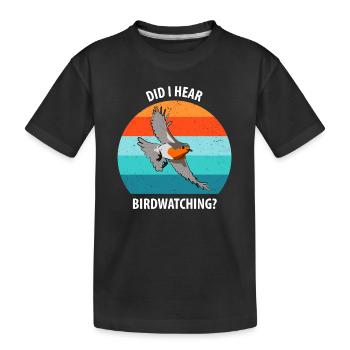 Vogelbeobachtung Vögel Beobachten Birding Vogel - Kinder Premium Bio T-Shirt - Schwarz - Vorne