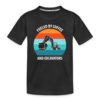 Excavatrice Excavatrice Conducteur Excavatrice Camion - T-shirt bio Premium Enfant - noir - Devant
