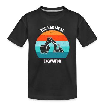 Excavatrice Excavatrice Conducteur Excavatrice Camion - T-shirt bio Premium Enfant - noir - Devant