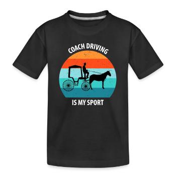 Calèche de cocher Calèche tirée par des chevaux Calèche - T-shirt bio Premium Enfant - noir - Devant