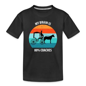 Calèche de cocher Calèche tirée par des chevaux Calèche - T-shirt bio Premium Enfant - noir - Devant
