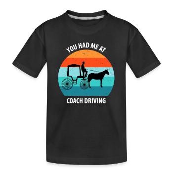 Calèche de cocher Calèche tirée par des chevaux Calèche - T-shirt bio Premium Enfant - noir - Devant