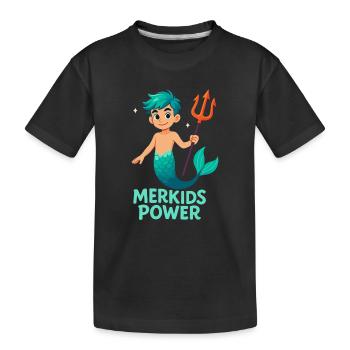 Merkids Power Boy - Kids' Premium Organic T-Shirt - black - Front