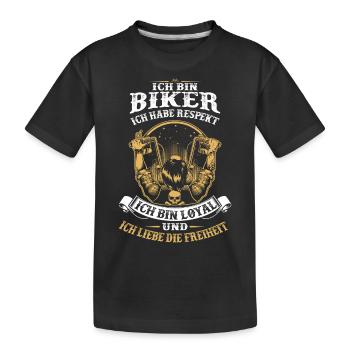 Ich bin Biker - Kinder Premium Bio T-Shirt - Schwarz - Vorne