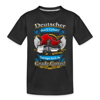 Stolzer Thüringer – Tradition in der Heimat - Kinder Premium Bio T-Shirt - Schwarz - Vorne