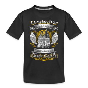 Stolzer Preuße – Heimat und Tradition durch Gott - Kinder Premium Bio T-Shirt - Schwarz - Vorne
