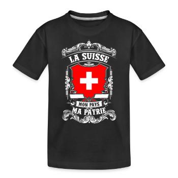 La Suisse - Mon Pays - Ma Patrie - T-shirt bio Premium Enfant - noir - Devant