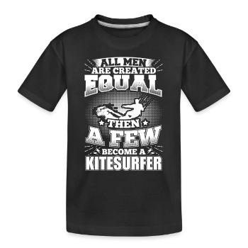 Drôle Kitsurfing kitesurfer chemise tous les hommes égaux - T-shirt bio Premium Enfant - noir - Devant