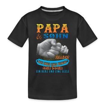 papa und sohn - Kinder Premium Bio T-Shirt - Schwarz - Vorne