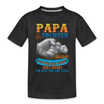 papa und tochter - Kinder Premium Bio T-Shirt - Schwarz - Vorne