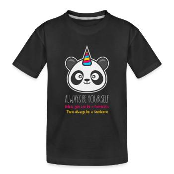Pandicorn Panda Unicorn Fantasy Trend Gift - Kids' Premium Organic T-Shirt - black - Front