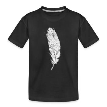 Black and White Feather - Kids' Premium Organic T-Shirt - black - Front