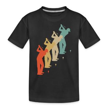 Golfeur rétro de golf de golf de style vintage - T-shirt bio Premium Enfant - noir - Devant