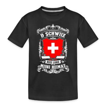 Schweiz Mein Land Meine Heimat Mundart Geschenk - Kinder Premium Bio T-Shirt - Schwarz - Vorne