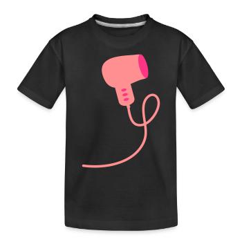 Cheveux sèche-cheveux salon de coiffure coiffeur c - T-shirt bio Premium Enfant - noir - Devant