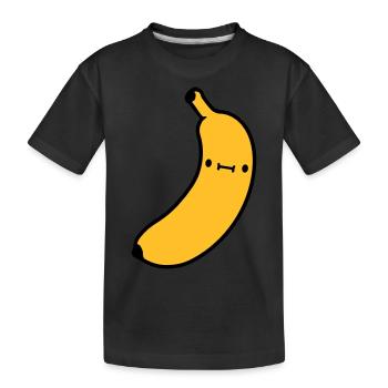 kleine suesse banane mit - Kinder Premium Bio T-Shirt - Schwarz - Vorne