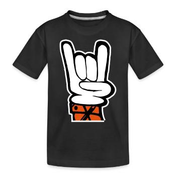 Fourchette à main rock français - T-shirt bio Premium Enfant - noir - Devant