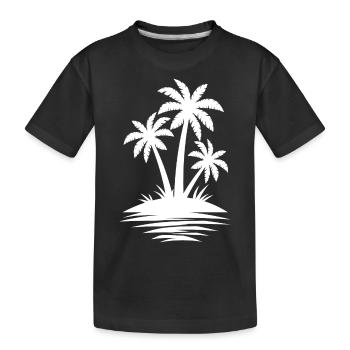 Palm Tree Island Strand-Liebhaber-Geschenk - Sommer-Geschenk - Kinder Premium Bio T-Shirt - Schwarz - Vorne