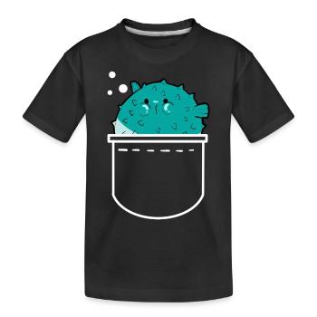Kugelfisch - Kinder Premium Bio T-Shirt - Schwarz - Vorne