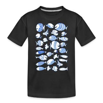 Naughty Fish, Banc De Poissons, Mer, Vacances, Coolie - T-shirt bio Premium Enfant - noir - Devant