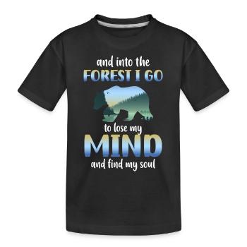 Nature Recreation Hirsch - Kids' Premium Organic T-Shirt - black - Front