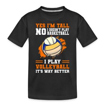Sport Spielerin Beachball Team - Kinder Premium Bio T-Shirt - Schwarz - Vorne