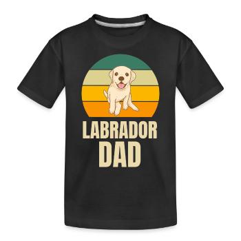 Labrador Papa Propriétaire de chien Fête des pères Rétro Labrador - T-shirt bio Premium Enfant - noir - Devant