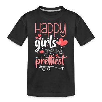 Bonheur Joie Argent Optimisme - T-shirt bio Premium Enfant - noir - Devant