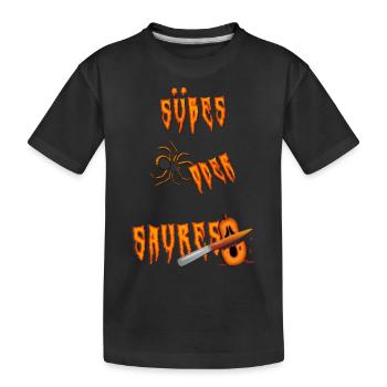 Süßes oder Saures suesses oder saures - Kinder Premium Bio T-Shirt - Schwarz - Vorne