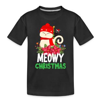 Christmas Cat Meowy Christmas Christmas - Kids' Premium Organic T-Shirt - black - Front