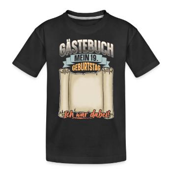 19. Geburtstag Gästebuch - Kinder Premium Bio T-Shirt - Schwarz - Vorne