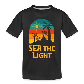 Sea the Light Summer Motivational Quote Tropical - Kinder Premium Bio T-Shirt - Schwarz - Vorne