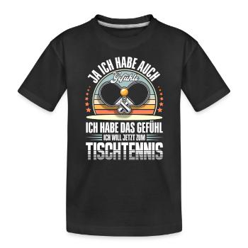Tischtennis - Kinder Premium Bio T-Shirt - Schwarz - Vorne