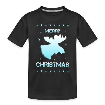 Merry Christmas moose - Kinder Premium Bio T-Shirt - Schwarz - Vorne