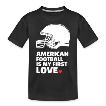 I love American football stylish - Kids' Premium Organic T-Shirt - black - Front