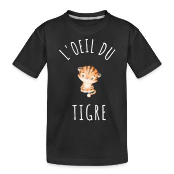 Oeil du tigre - T-shirt bio Premium Enfant - noir - Devant