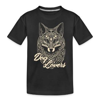 Hundeliebhaber, Illustration, Hundeliebhaber. - Kinder Premium Bio T-Shirt - Schwarz - Vorne
