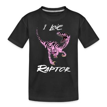 I Love Raptor - design Velociraptor rose cool - T-shirt bio Premium Enfant - noir - Devant