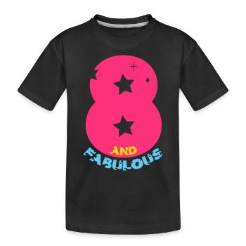 8 ET FABULEUSE LICORNE 8E ANNIVERSAIRE - T-shirt bio Premium Enfant - noir - Devant