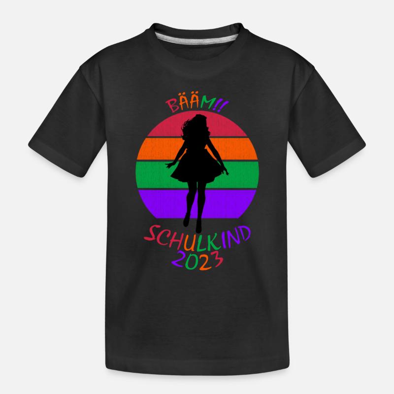 Bääm Schule Mädchen Einschulung - Kinder Premium Bio T-Shirt - Schwarz