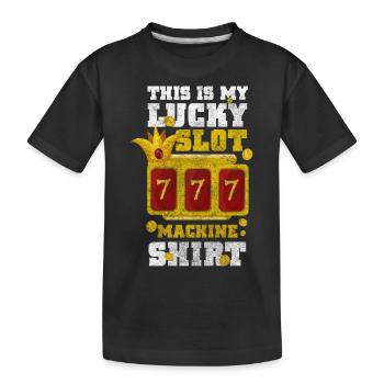 Slot Machine Money Gambler Slot Machine - Kids' Premium Organic T-Shirt - black - Front