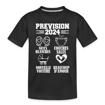 Annonce Grossesse 2024 Prévision pour 2024 Annonce - T-shirt bio Premium Enfant - noir - Devant