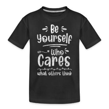 Je m’en fiche, désintérêt, devise, sérénité - T-shirt bio Premium Enfant - noir - Devant