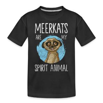 Erdmännchen Tier Fell Safari - Kinder Premium Bio T-Shirt - Schwarz - Vorne