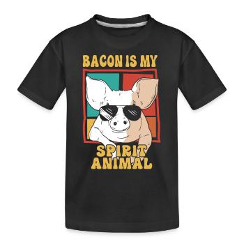 Le bacon est mon animal d’âme Drôle d’amateur de bacon - T-shirt bio Premium Enfant - noir - Devant