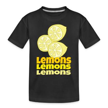 lemons - Kids' Premium Organic T-Shirt - black - Front